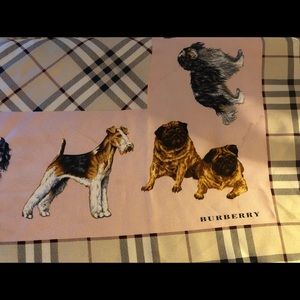 Burberry New iconic Plaid and Classic Dog Vintage Rare Collectable Silk Scarf